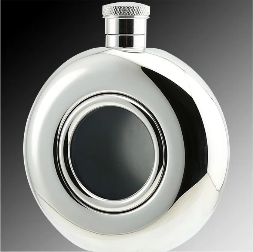 5oz Portable Stainless Steel Hip Flask with Glass Window
