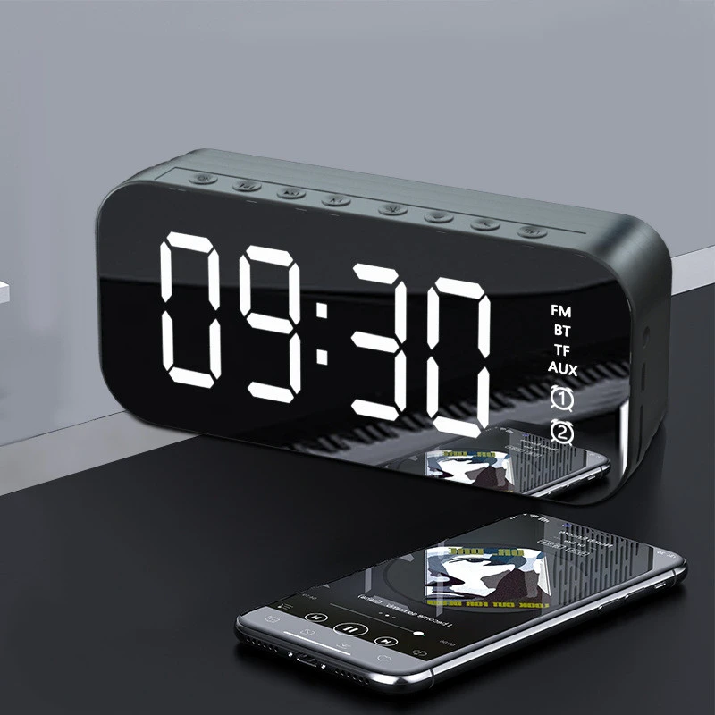 Mirror Bluetooth Audio Remote Control Alarm Clock