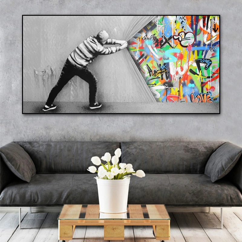 Street Graffiti Curtain Artist Home Decoration Painting