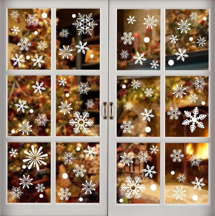 Static glass window Christmas and New Year glass stickers