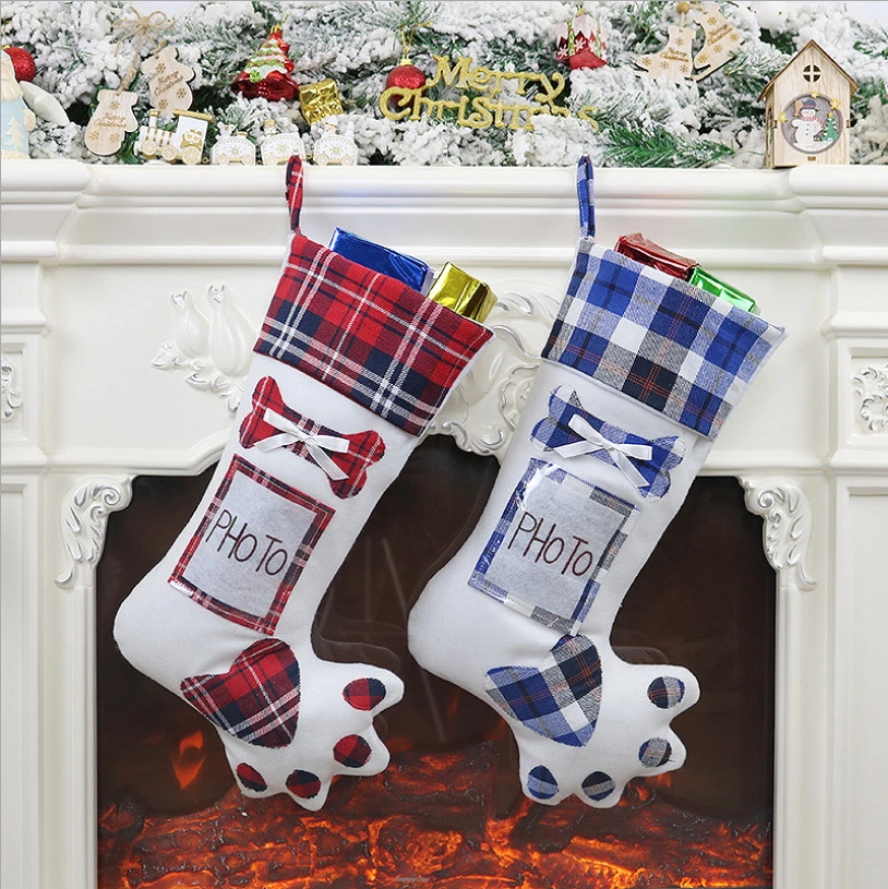 Dog claw christmas sock gift bag