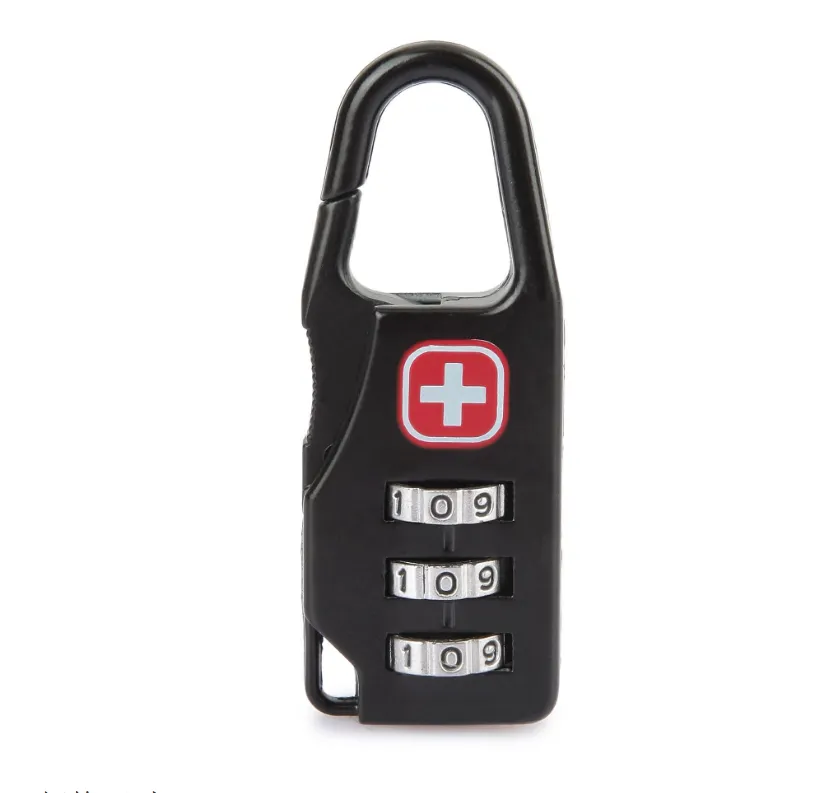 Zinc alloy saber silk screen cross code lock mini lock backpack padlock luggage padlock