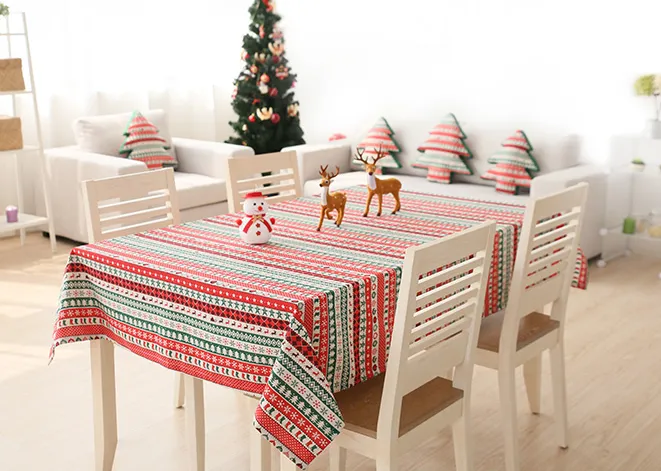 Christmas theme tablecloth rectangular cotton and linen festival square round table