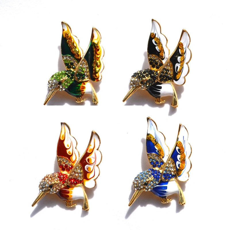 Color Hummingbird Paint Brooch