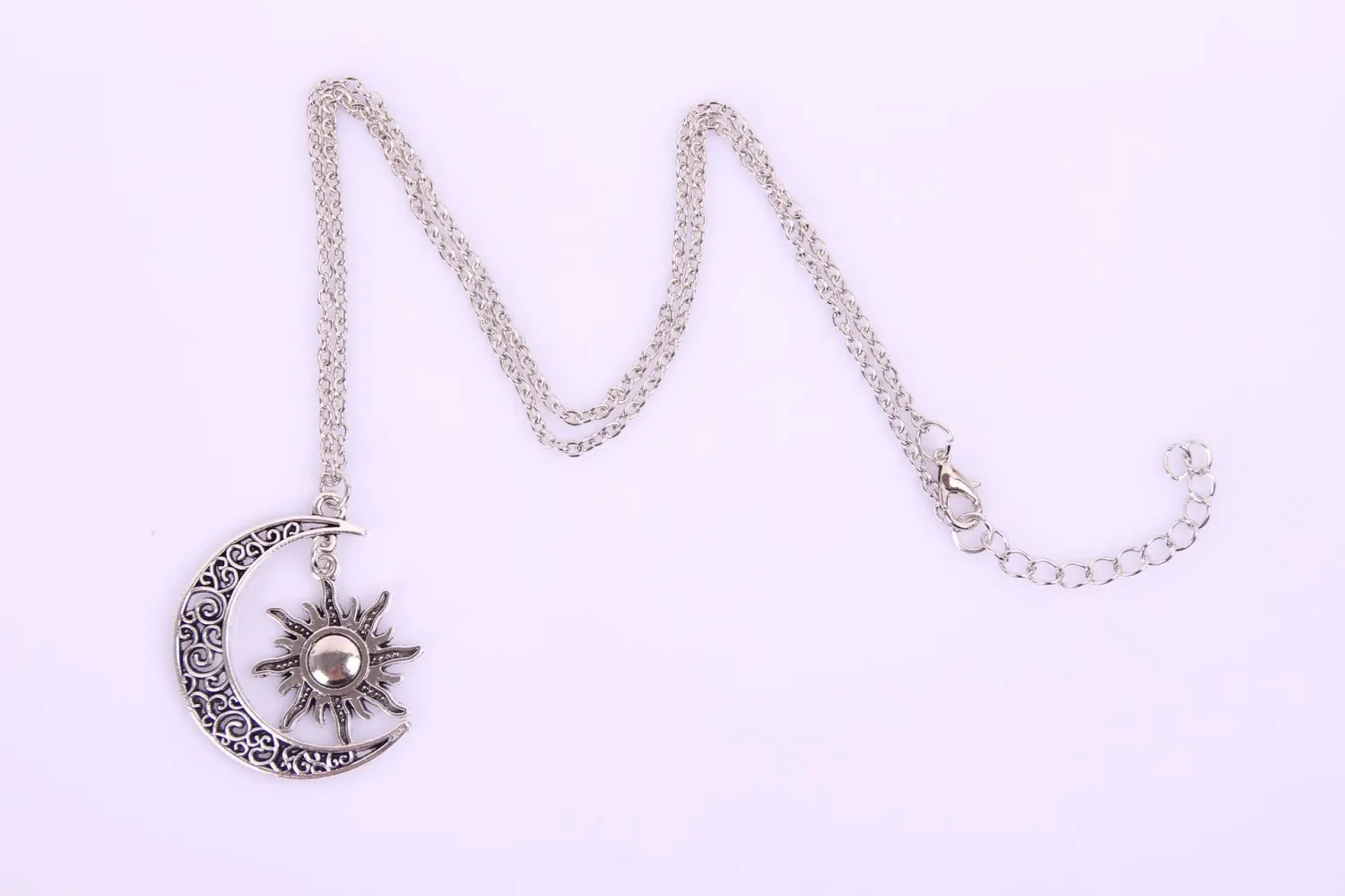 Moon goddess pendant long chain sweater chain