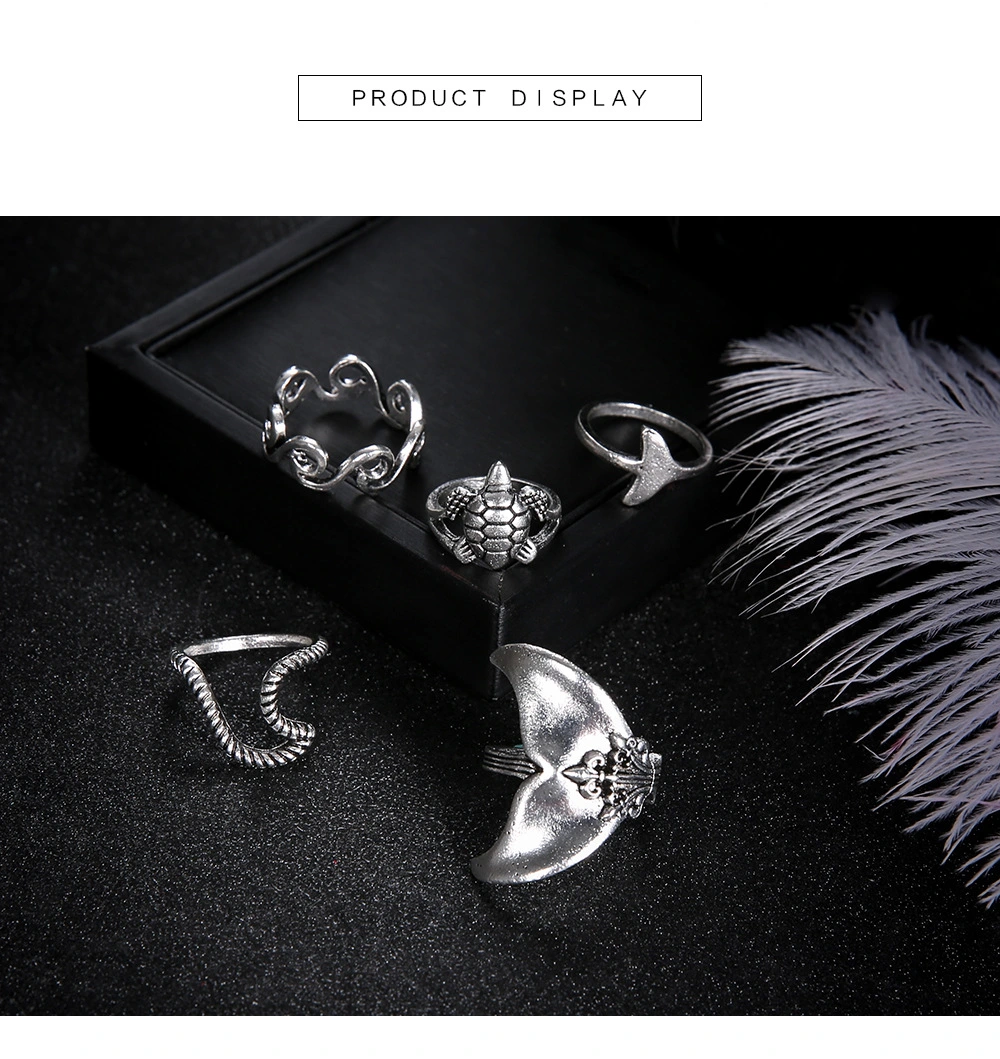 Geometric Turtle Mermaid Ring