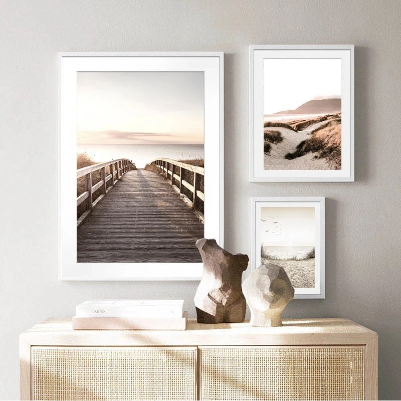 Natural Scenery Beach Sunset Canvas Painting Modern Style Home Decoration Painting Frameless Painting Core