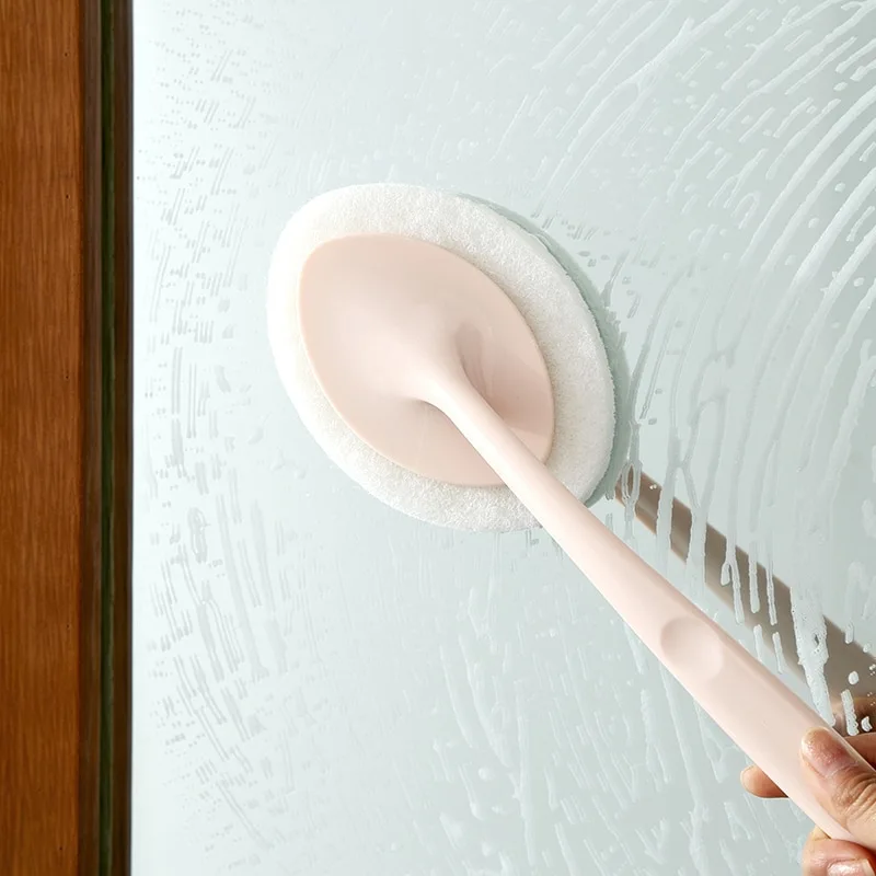 1pc Hand-held Sponge Cleaning Brush Bath Brush Ceramic Tile Kitchen Descaling Pot Brush Floor Brush Replaceable Sponge