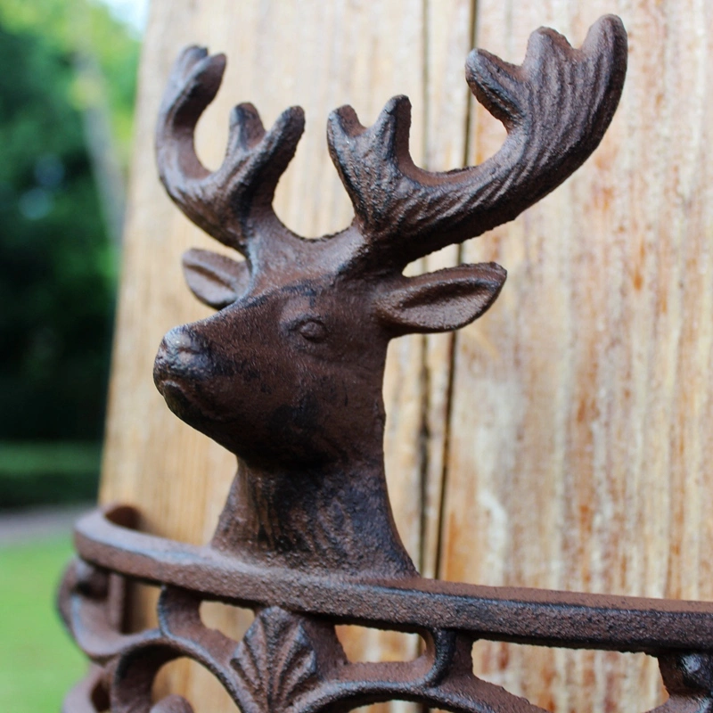 European Uspicious Deer Head Retro Cast Iron Doorbell Hand Bell Decorative Wall Hanging