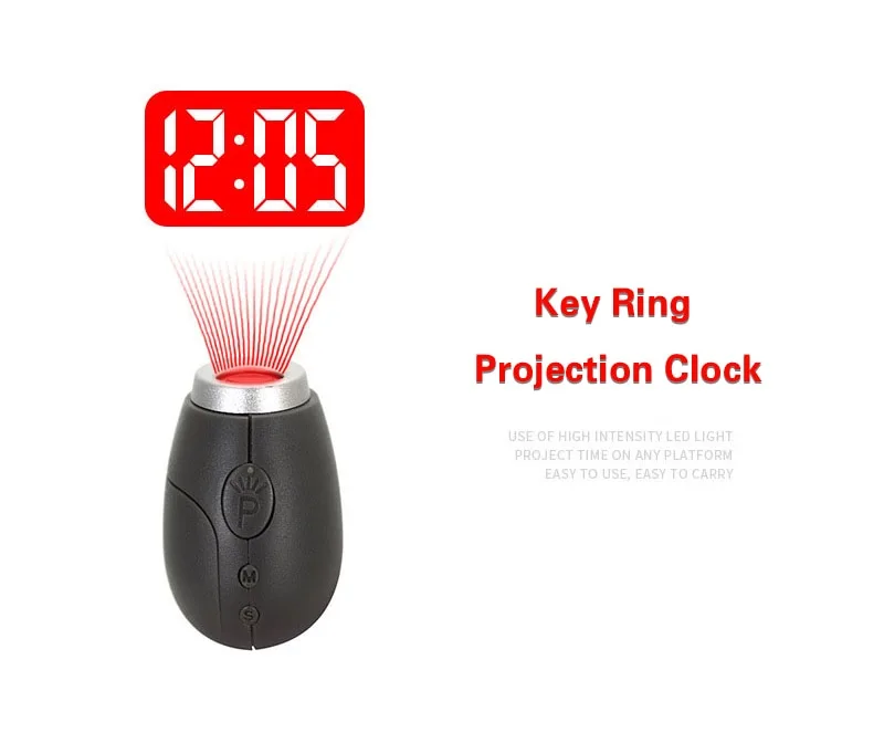 Mini Projection Clock Flashlight Timepiece Flashlight Watch Small Projection Lanyard Projection Clock