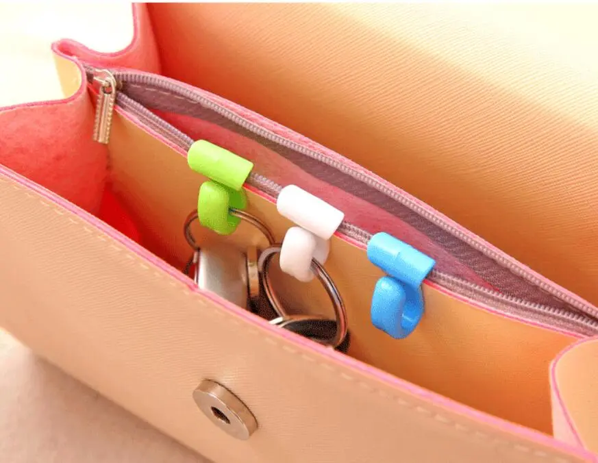 Colorful mini built-in bag clip organizer