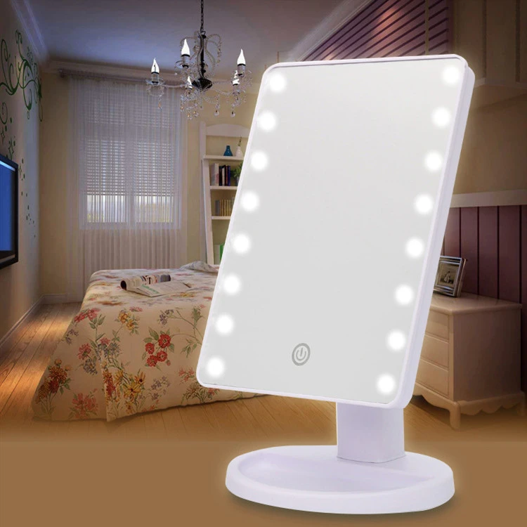 Desktop Touch Mirror With Dimming 360 Degree Rotating Vanity Mirror