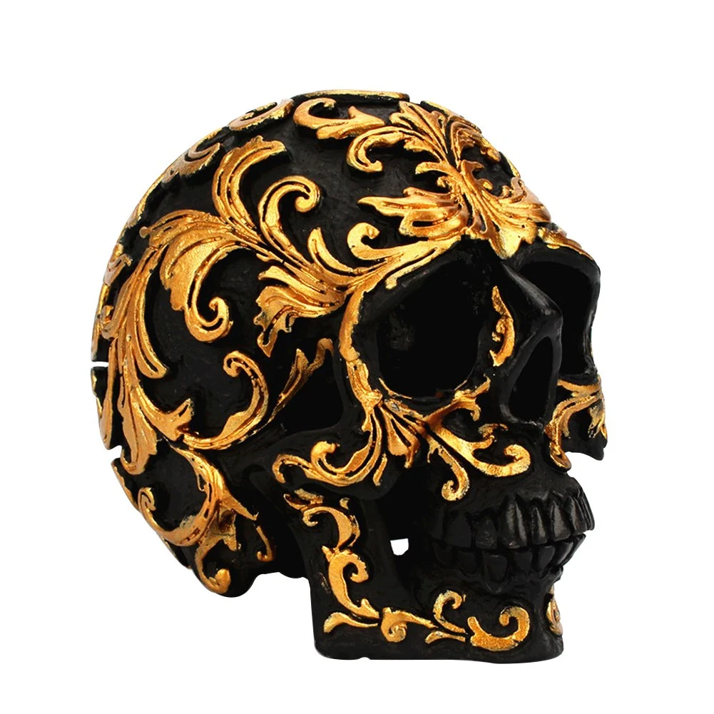 Mini Skeleton Head Resin Decoration Realistic Human Skeleton Model For Halloween Props Home Decorations Vintage