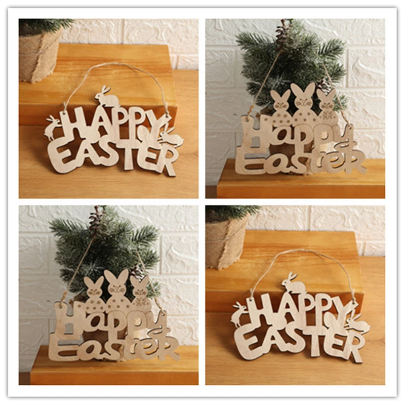 Decorations On Christmas Tree In Easter Wooden Shopping Window