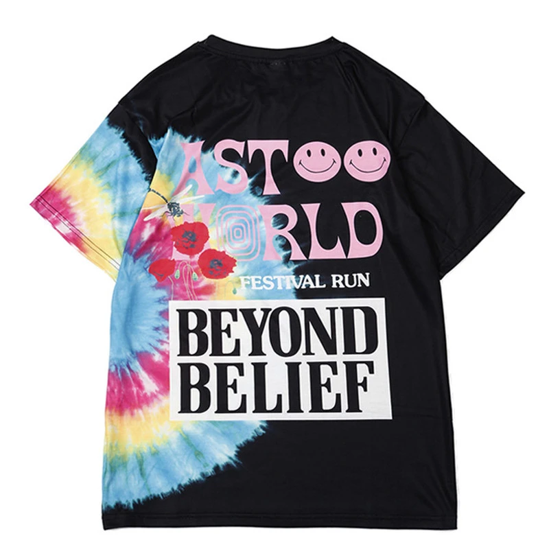 Tie-dye print smiley T-shirt