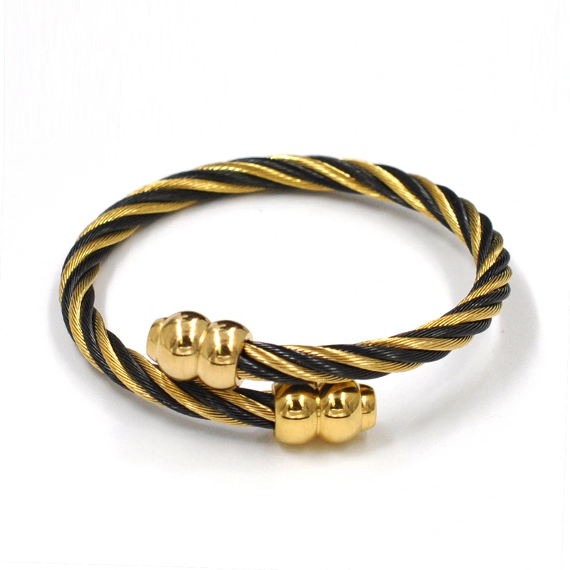 Stainless Steel Wire Opening Gold-plated Adjustable Bracelet