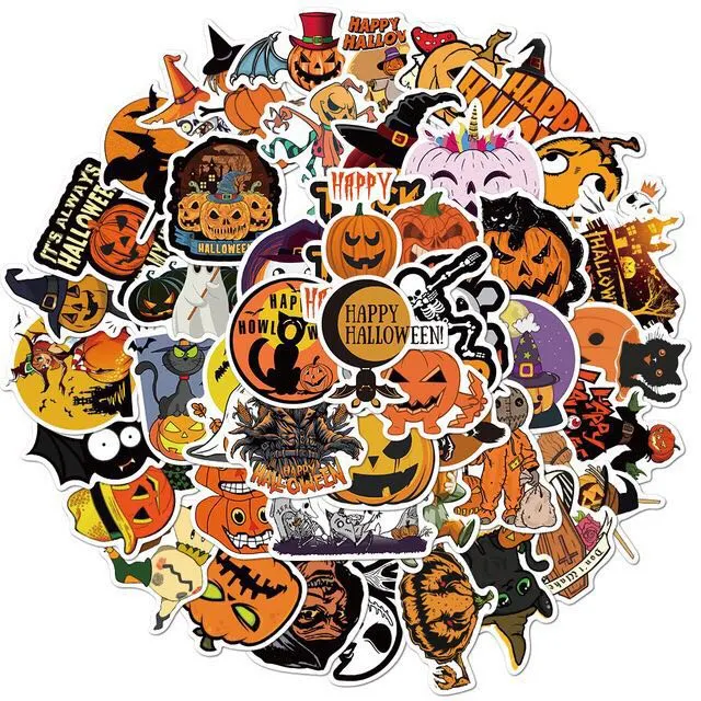 50pcs Halloween waterproof stickers