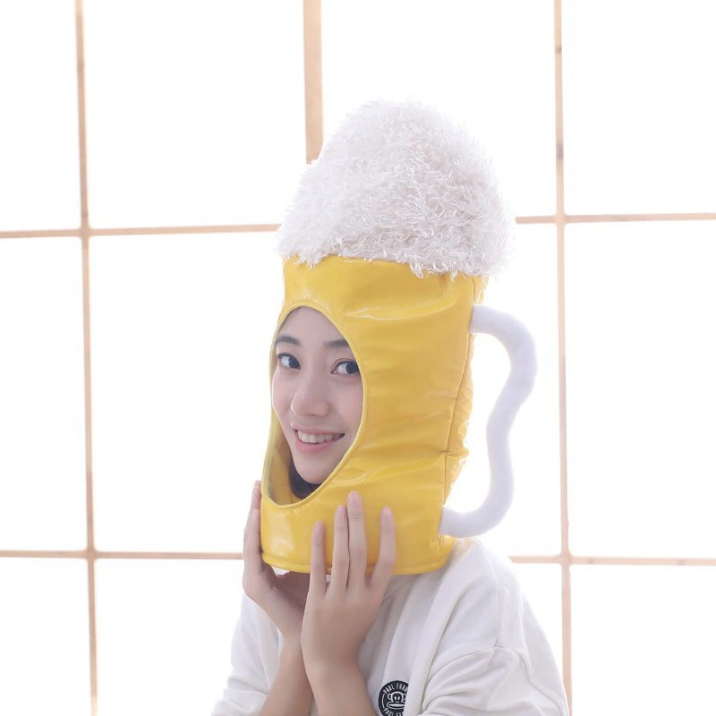 Plush cute photo funny Japanese beer headgear