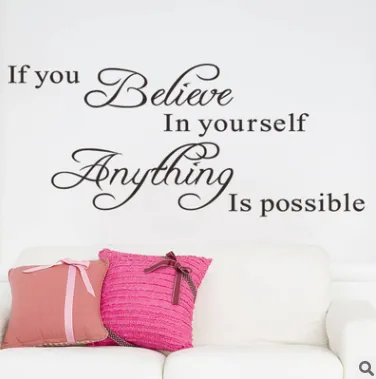The new 8037 hot sale Believe yourself generation of carved q wall stickers Europe and the United States rumors wall stickers English