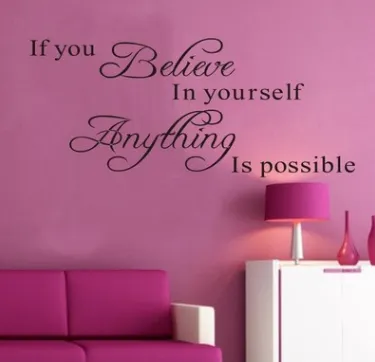 The new 8037 hot sale Believe yourself generation of carved q wall stickers Europe and the United States rumors wall stickers English