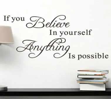 The new 8037 hot sale Believe yourself generation of carved q wall stickers Europe and the United States rumors wall stickers English