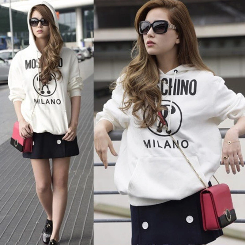 Letter printed hooded sweater