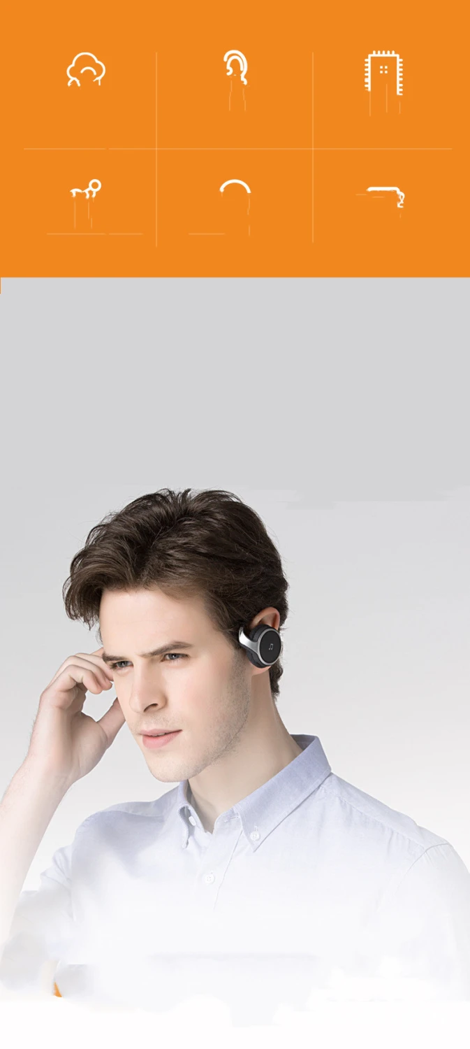 Wireless Sports Bluetooth Headset Binaural Running Hanging Ear