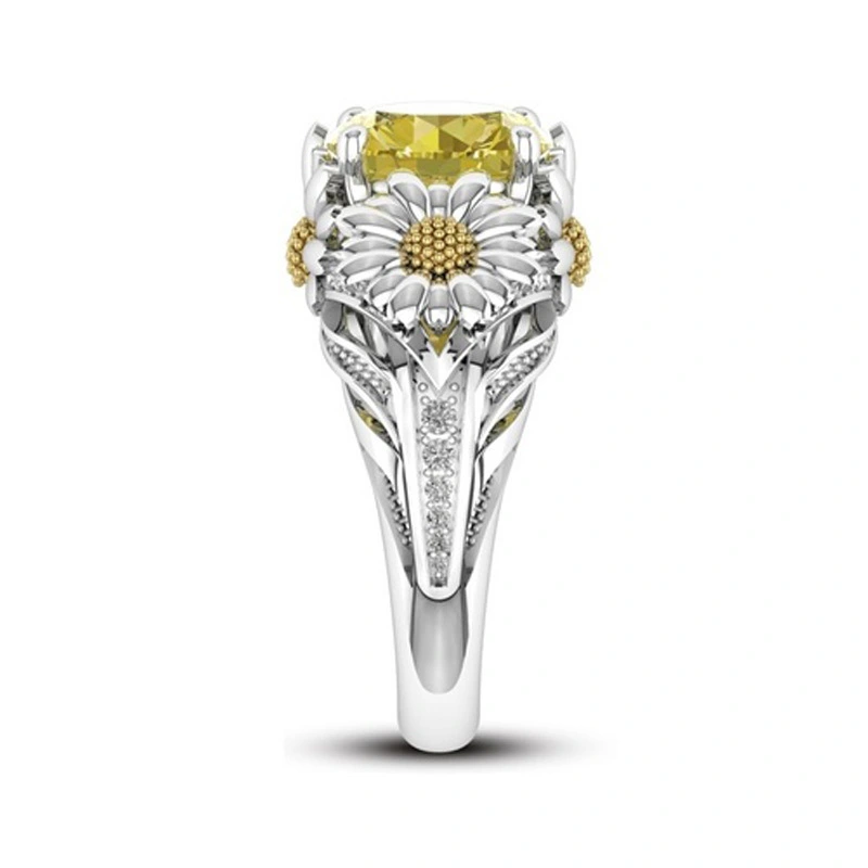Silver Sunflower Ring