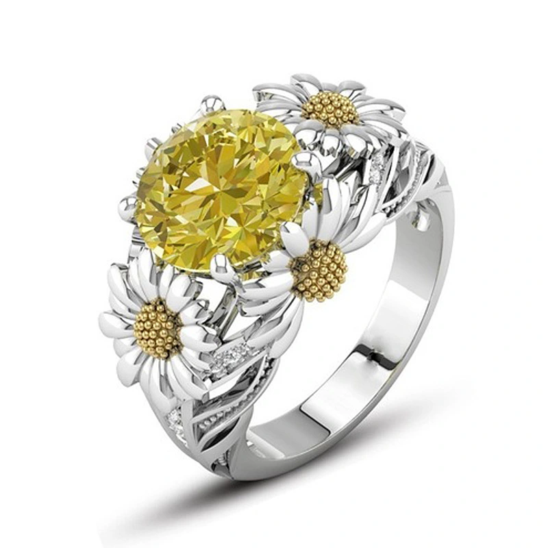 Silver Sunflower Ring