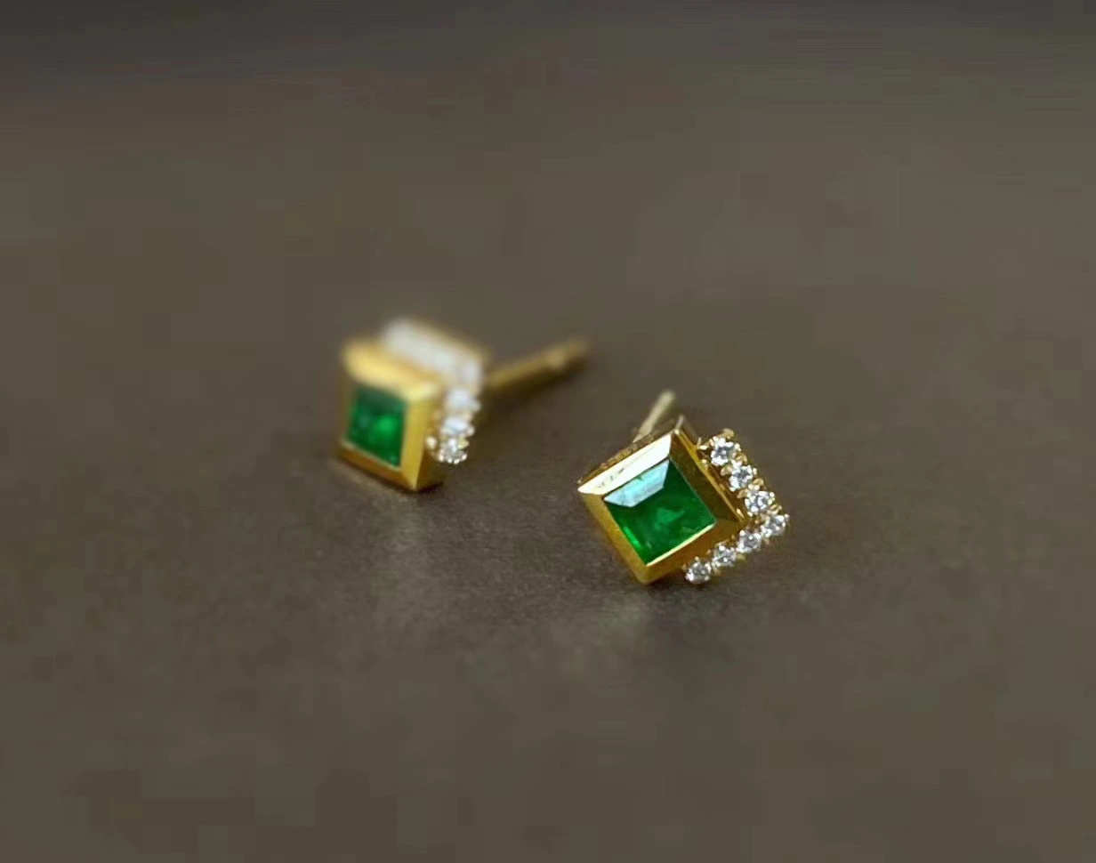 Natural Emerald Earring Necklace