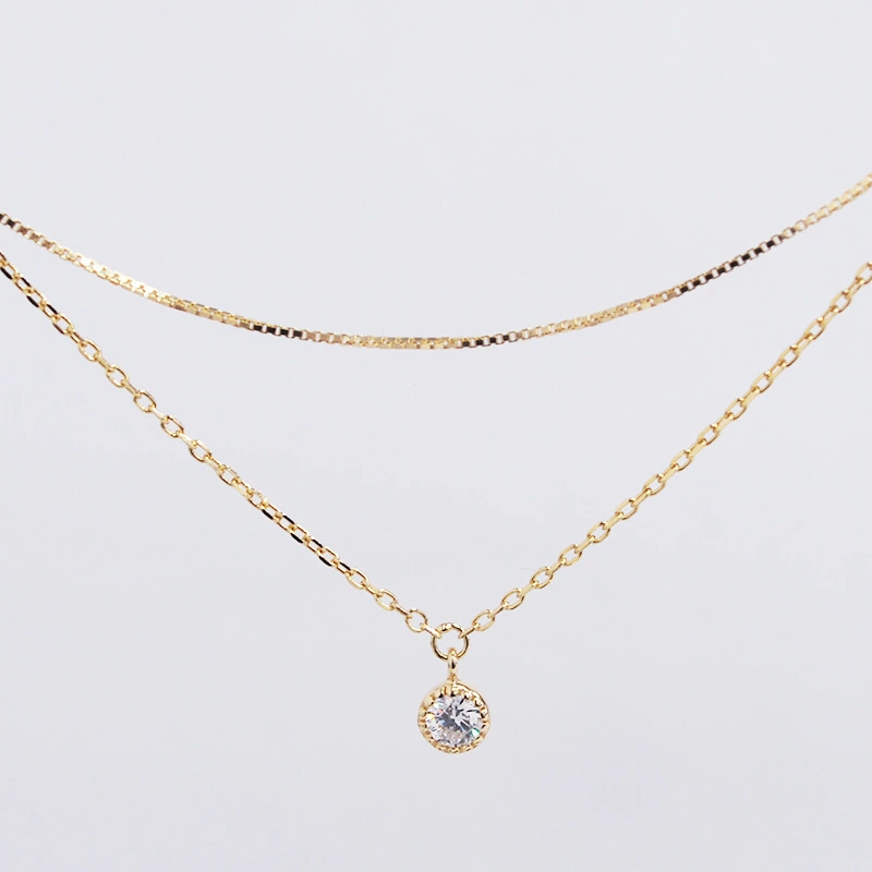 Multilayer zircon necklace