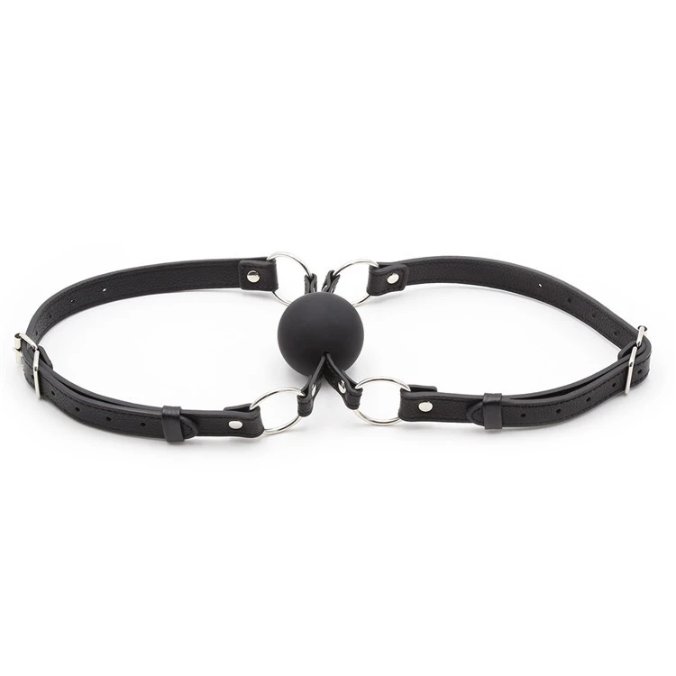 Black Solid Mouth Ball Double Fun Toy Mouth Plug Binding