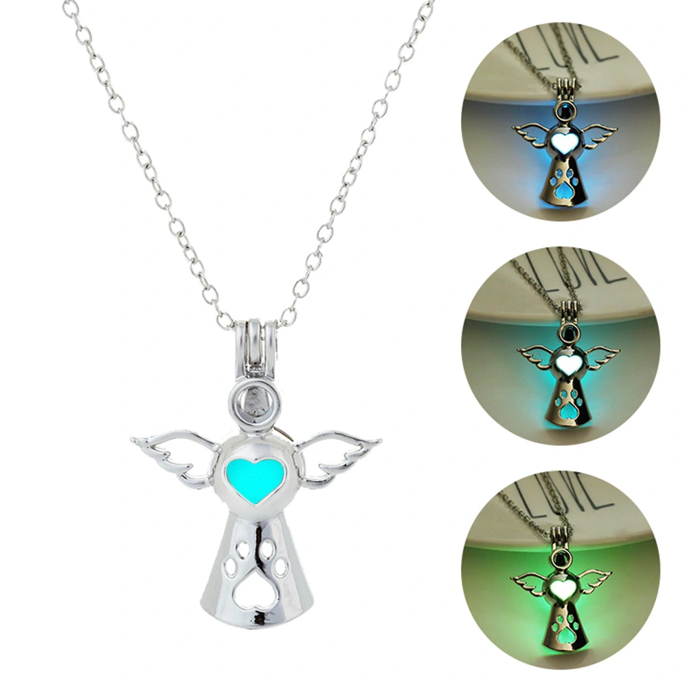 Natural Fluorescent Stone Luminous Angel Necklace