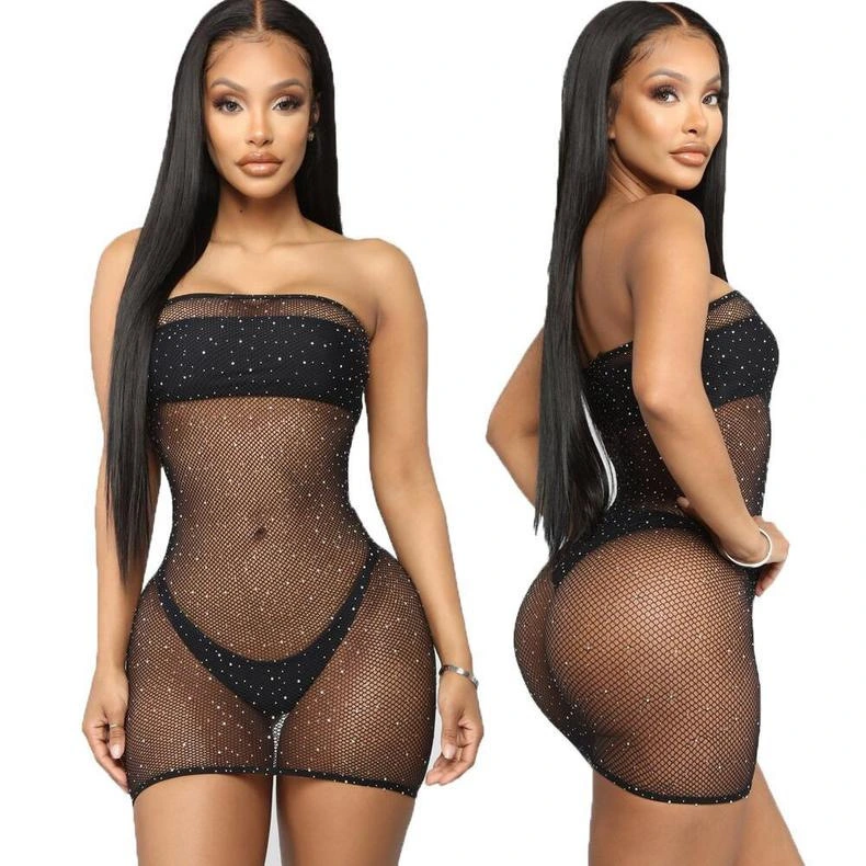 Wrapped Chest Hot Diamond Sexy Lingerie Point Diamond Starry Net Uniform Temptation
