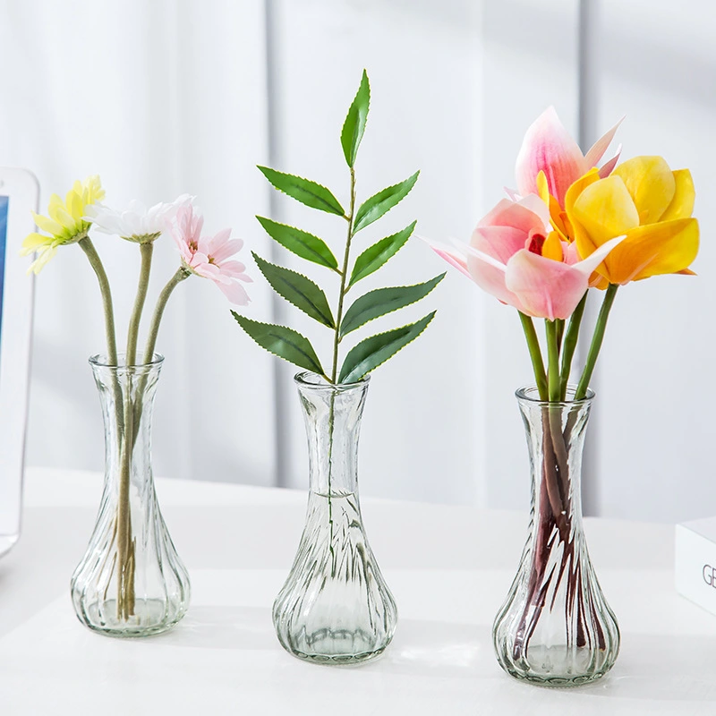 European-Style Transparent Glass Vase Living Room Flower Arrangement Simple Floor