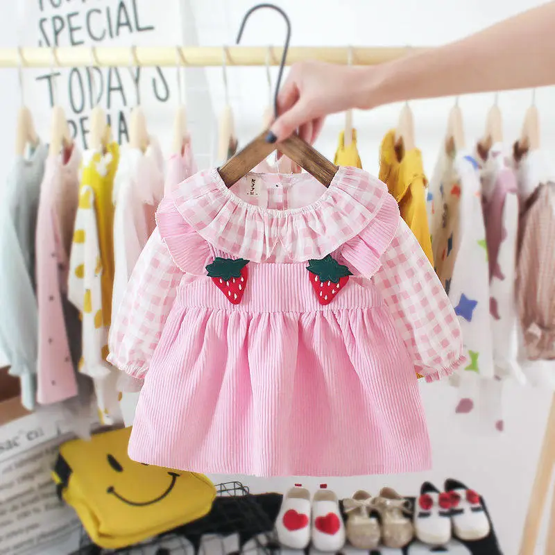 Check Long Sleeve Dress For Children