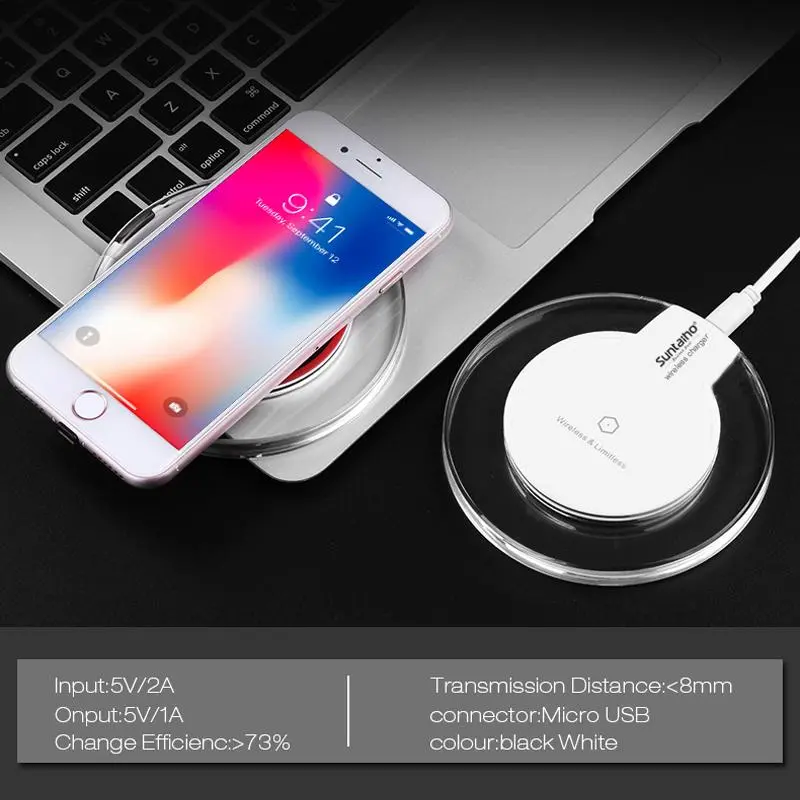 Wireless Quick Charging Pad For Samsung Galaxy S8/S8 Plus/iPhone 8 / 8 Plus / X