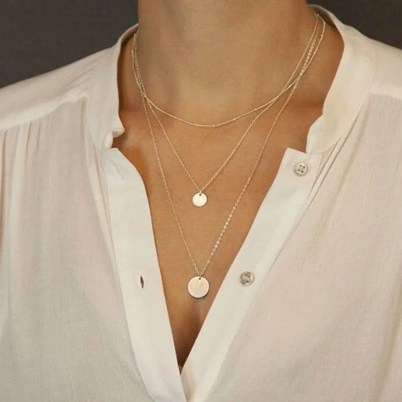 Simple and bright multi-layer necklace