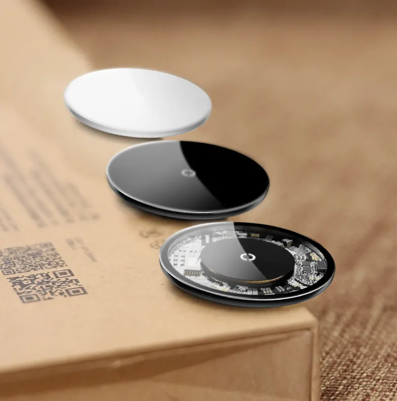 Minimal Wireless Charger Ultra-thin Portable Glass Transparent Mobile Phone Fast Charging Wireless