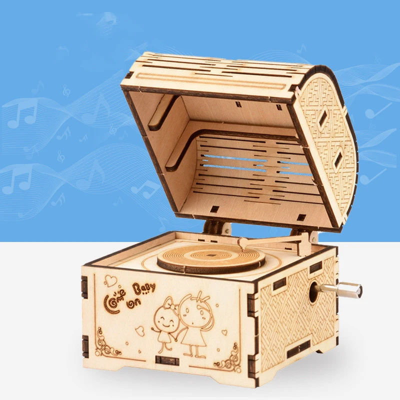 Hand Crank Music Box Children's Educational Assembling Toy Music Box