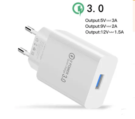 Quick Charge 3.0 USB Phone Charger EU/US Plug Fast Travel Wall Adapter for iphone X Samsung S8 S9 Xiaomi Huawei Charger