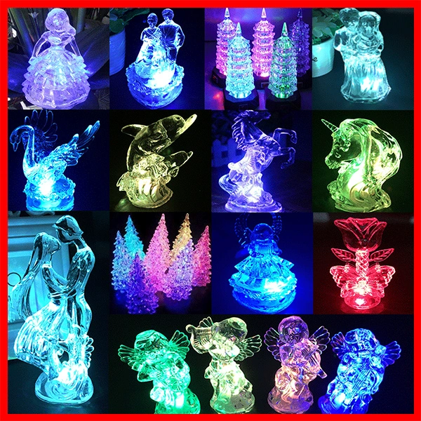 Acrylic Plastic Crystal Flashing Lanyard Night Light