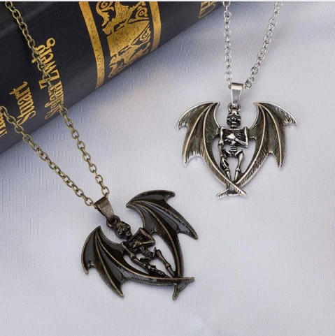 Batty Skeleton Glowing Pendant