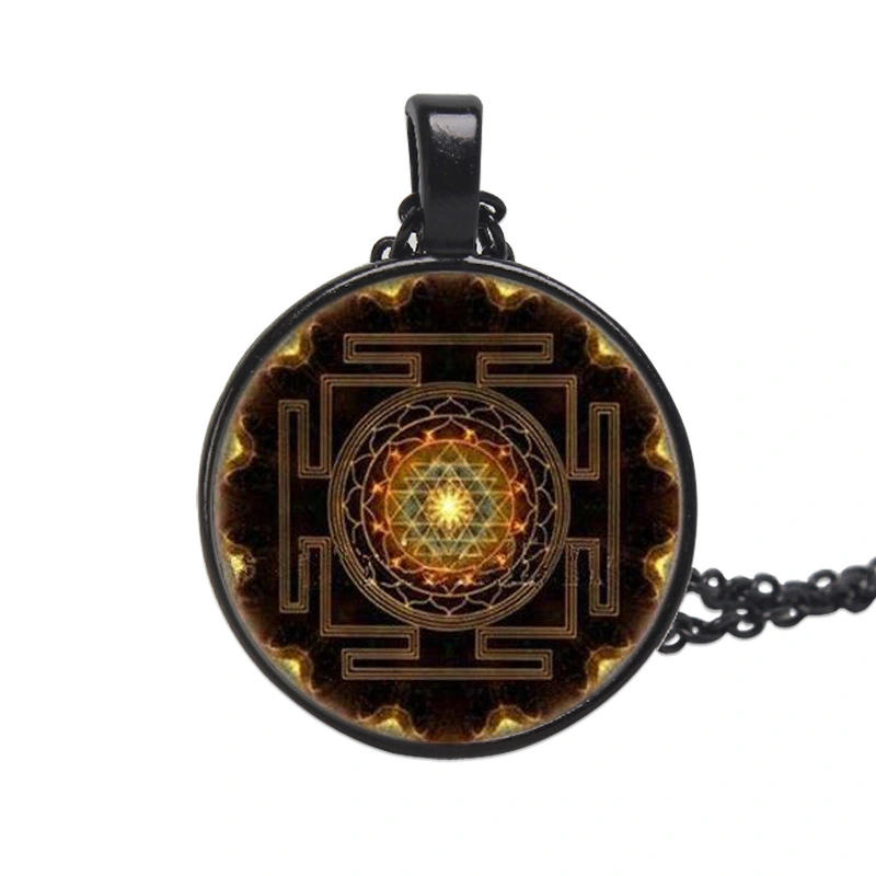 European and American hot sale Holy Sri Lanka Yantra time gemstone pendant necklace retro sweater chain wholesale