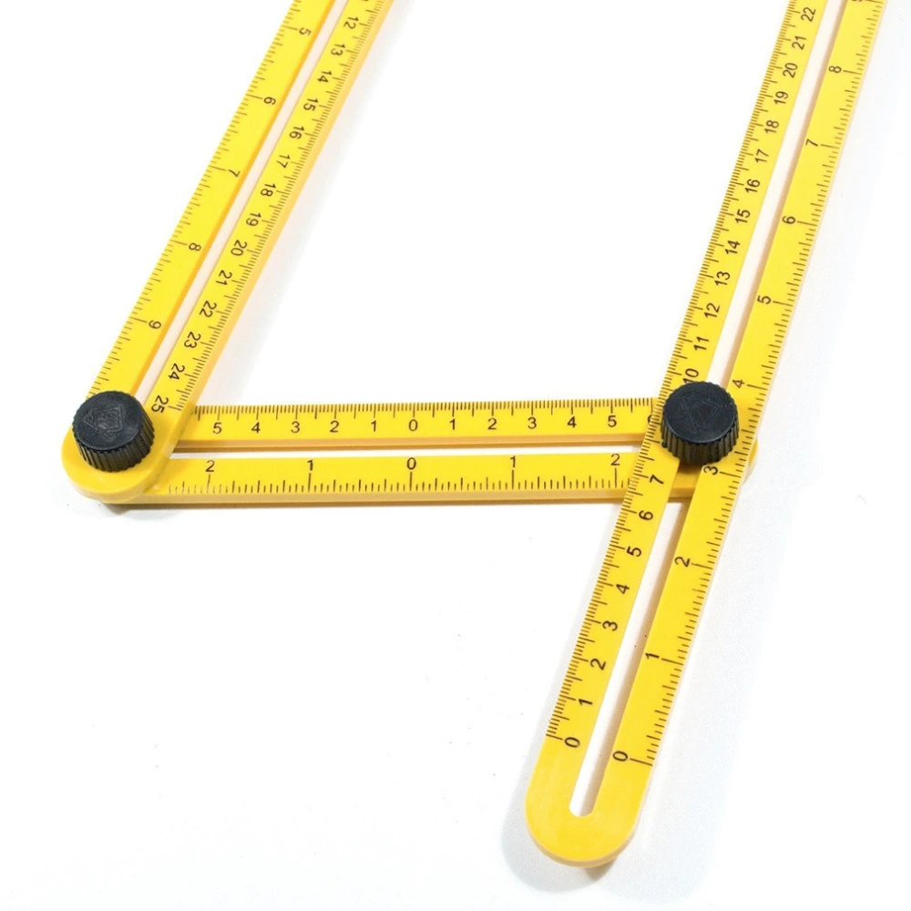 Practical Four Folding Plastic Ruler Metric Scale Multifunctional Measuring Angle Ruler