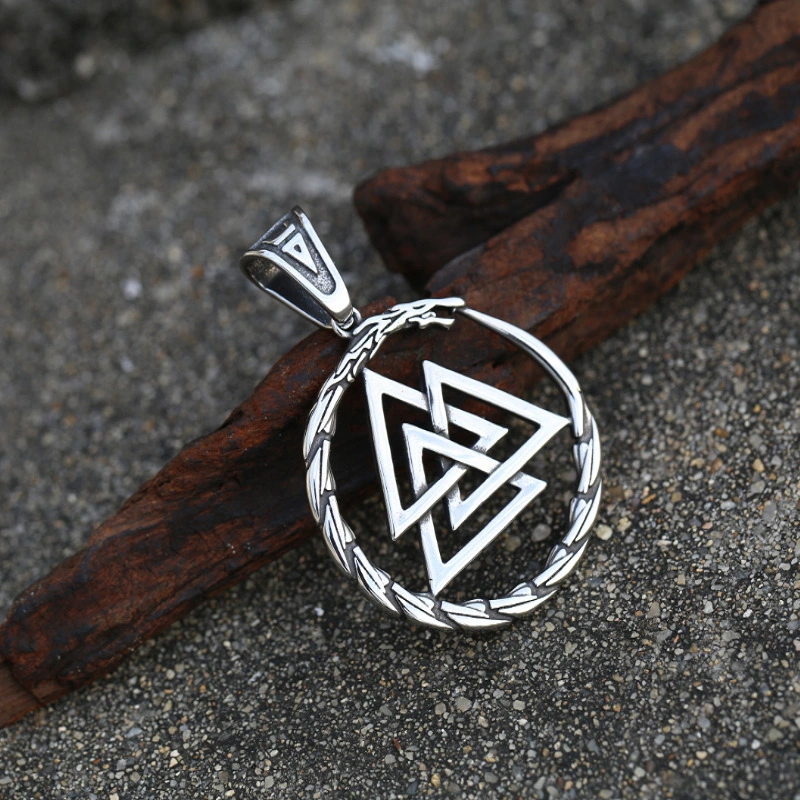 Men's Necklace Retro Style Titanium Steel Ouroboros Pendant