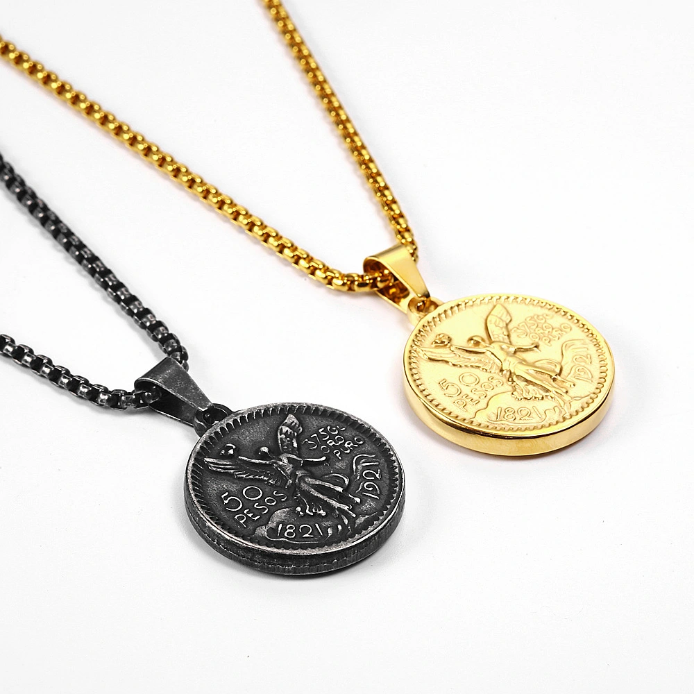 Souvenir gold pendant titanium steel