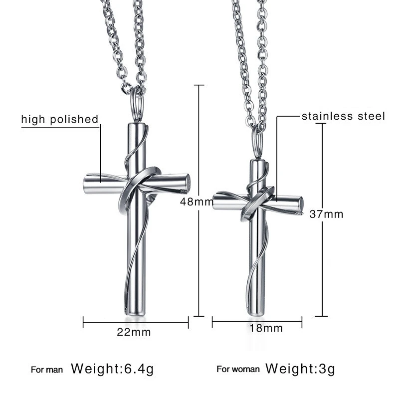 Stainless steel couple cross pendant