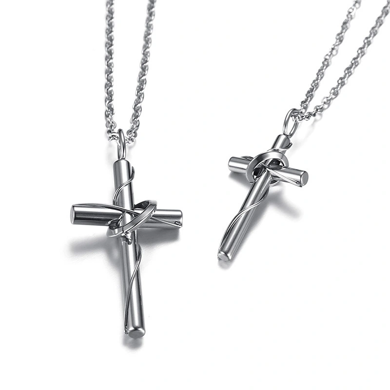 Stainless steel couple cross pendant