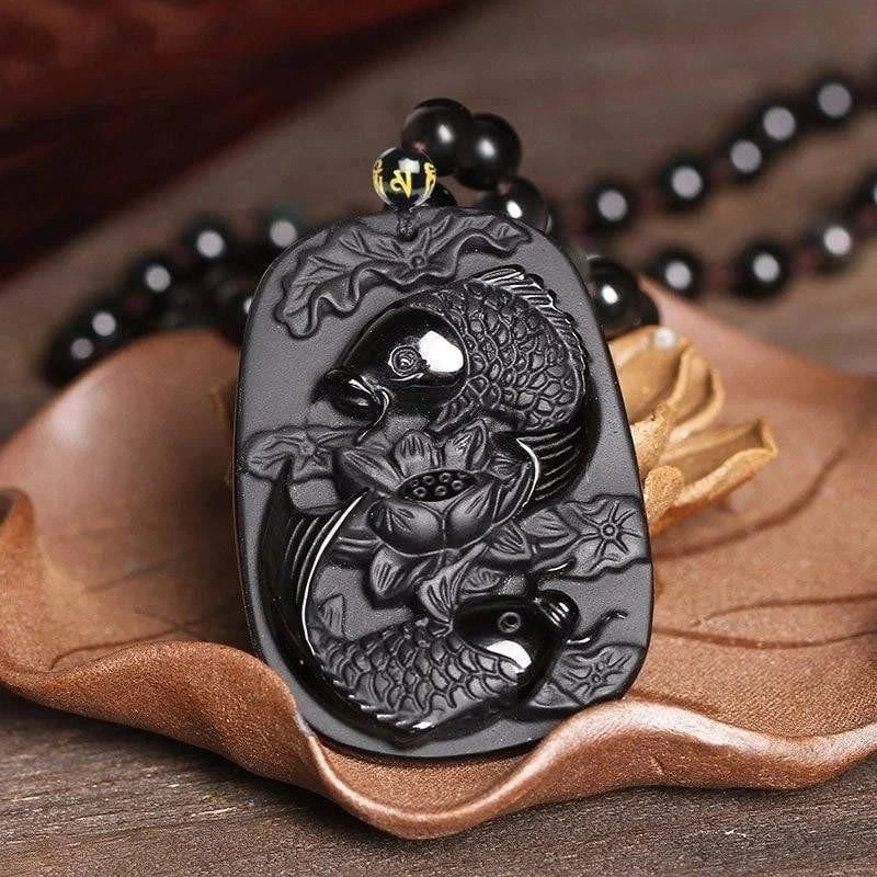 Obsidian Pisces Lotus Sweater Chain